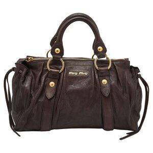 Rare Miu Miu Dark Brown Leather Satchel